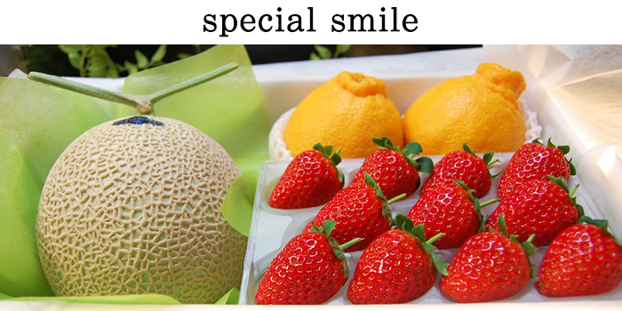 2月、3月旬のフルーツ：スペシャルスマイル　クラウンメロン まりひめ　白いちご　デコポン
