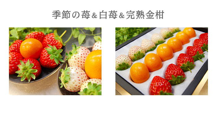 季節の苺＆白苺＆完熟金柑